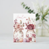 Aquarell Oster Postkarte mit Ostereiern und Blumen Briefkaart (Staand voorkant)