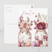 Aquarell Oster Postkarte mit Ostereiern und Blumen Briefkaart (Voorkant / Achterkant)