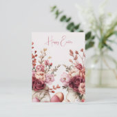 Aquarell Oster Postkarte mit Ostereiern und Blumen Briefkaart (Staand voorkant)