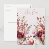 Aquarell Oster Postkarte mit Ostereiern und Blumen Briefkaart (Voorkant / Achterkant)