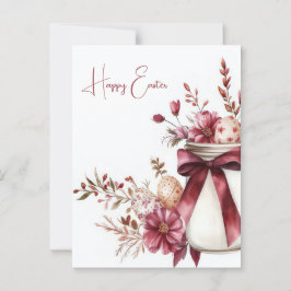 Aquarell Oster Postkarte mit Ostereiern und Blumen Briefkaart