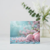 Aquarell Oster Postkarte mit Ostereiern und Blüten Briefkaart (Staand voorkant)