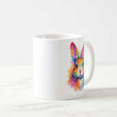 Aquarell Regenbogen Hase Tasse – Wildtier Edition (Devant droit)