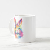 Aquarell Regenbogen Hase Tasse – Wildtier Edition (Devant gauche)