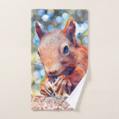 aquarell squirrel bad handdoek (Handdoek)