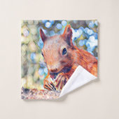 aquarell squirrel bad handdoek (Wasdoekje)