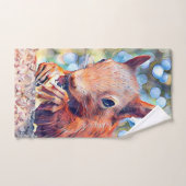 aquarell squirrel bad handdoek (Handdoek)