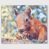 aquarell squirrel cadeaupapier (Vlak)
