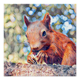 aquarell squirrel perfect poster