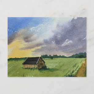 Aquarellandschapschildering briefkaart