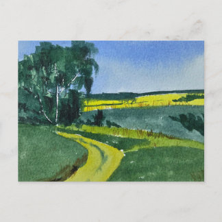 Aquarellandschapsschildering briefkaart