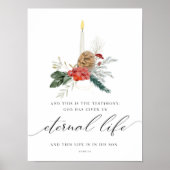 Aquarelle 1 Jean 5:11 affiche de Noël (Devant)