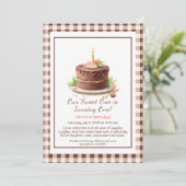 Aquarelle 1er anniversaire Invitation - Chocolat d (Debout devant)