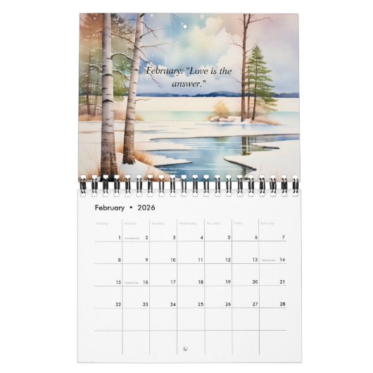Aquarelle 2024 Calendrier familial (Feb 2026)