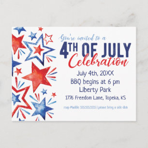 Aquarelle 4 juillet Invitation du Parti