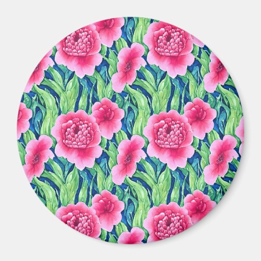 Aquarelle à aimant floral (Devant)