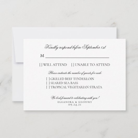 Aquarelle à ananas tropicale Mariage Menu Choix (Dos)