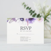 Aquarelle à Mariage violet poussiéreux RSVP floral (Debout devant)