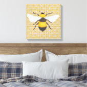 Aquarelle Abeille sur toile Damask Imprimer (Insitu(Chambre))