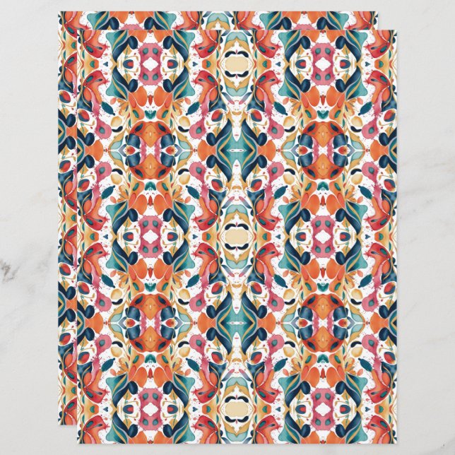 Aquarelle Abstrait 18 papier de la carte mère (Devant / Derrière)