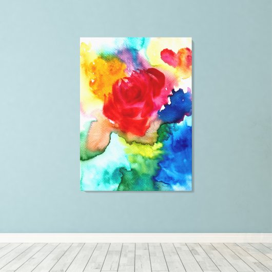 Aquarelle abstrait rose feuille de toile (Insitu (Plancher de Bois))