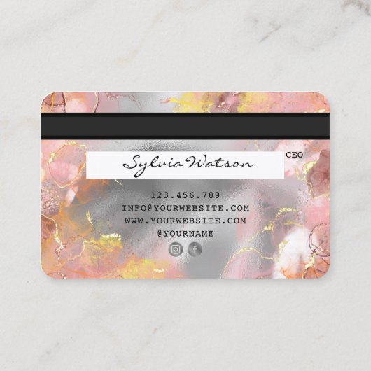 Aquarelle Abstraite ajouter le logo Style de carte (Dos)