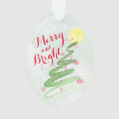 Aquarelle Abstraite Arbre de Noël Ovale Photo (devant)