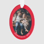 Aquarelle Abstraite Arbre de Noël Ovale Photo (dos)