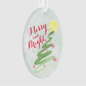 Aquarelle Abstraite Arbre de Noël Ovale Photo (devant)