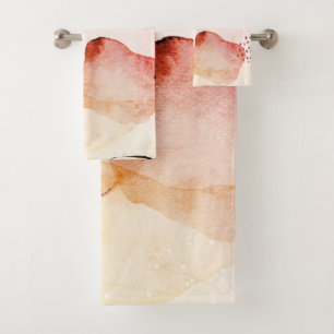 Aquarelle Abstraite Boho Terracotta Rouge