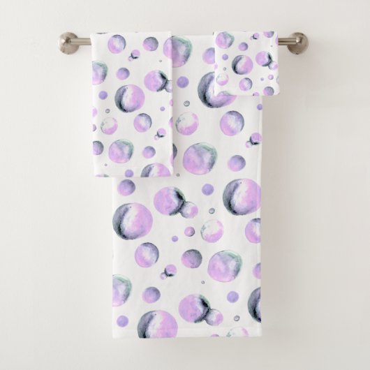 Aquarelle Abstraite bulles violettes art (En situation)