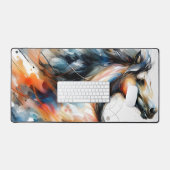 Aquarelle abstraite Cheval au galop (Clavier et souris)