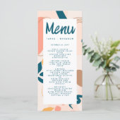 Aquarelle Abstraite colorée Pastel Menu Mariage (Debout devant)