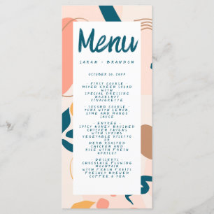 Aquarelle Abstraite colorée Pastel Menu Mariage