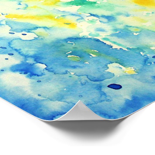 Aquarelle Abstraite impression verte (Coin)