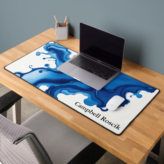 Aquarelle Abstraite Indigo Marine (Bureau 2)
