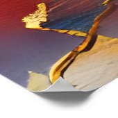 Aquarelle Abstraite moderne or rouge bleu 2 Poster (Coin)