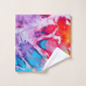 Aquarelle Abstraite moderne Rainbow Batik Tie Dye (Gant de toilette)