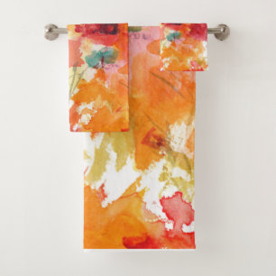 Aquarelle Abstraite orange et blanche
