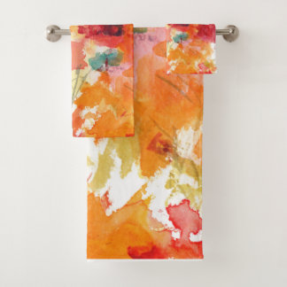Aquarelle Abstraite orange et blanche