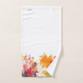 Aquarelle Abstraite orange et blanche Florale 2 (Serviette à main)