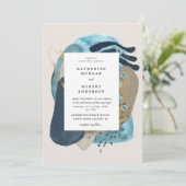 aquarelle abstraite plage de mariage invitation (Debout devant)