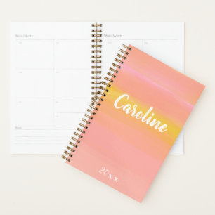 Aquarelle Abstraite rose et jaune personnalisée
