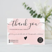 Aquarelle abstraite rose moderne merci (Debout devant)