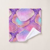 Aquarelle Abstraite rose turquoise lavande agate (Gant de toilette)