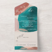 Aquarelle Abstraite tout en un mariage Invitation (À l'intérieur)