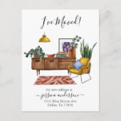 Aquarelle Accueil Faire-part mobile J'ai déménagé (Devant)