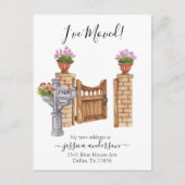 Aquarelle Accueil Faire-part mobile J'ai déménagé (Devant)