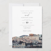 Aquarelle Acropole d'Athènes Faire-part de mariage (Devant)