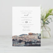 Aquarelle Acropole d'Athènes Faire-part de mariage (Debout devant)